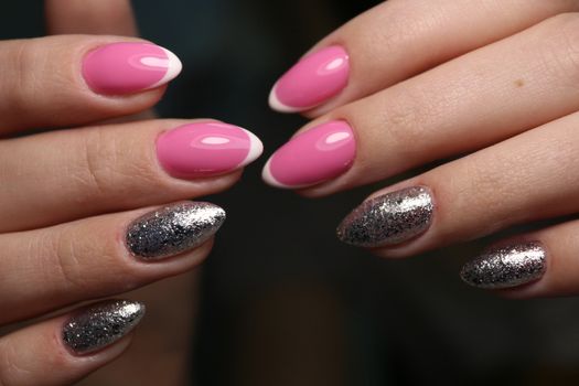 gel lacquer manicure on a textured trendy background