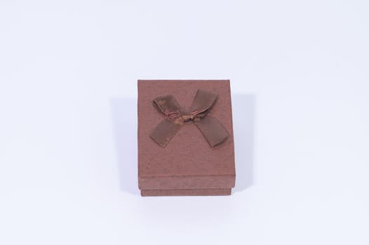 Dark brown gift box In the white background