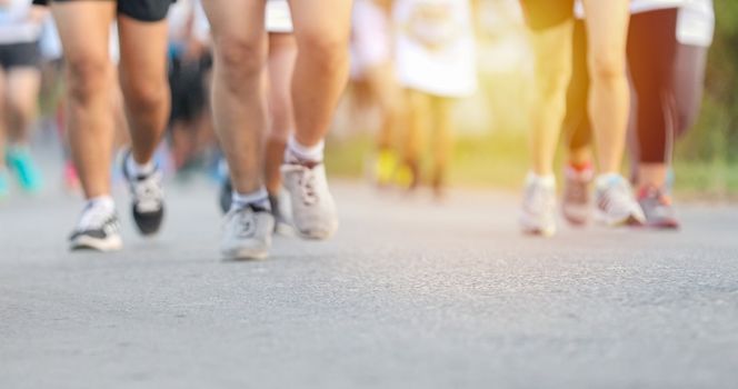 Motion blur of Marathon running