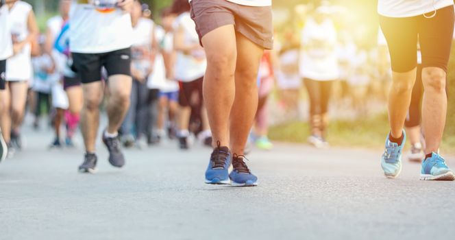 Motion blur of Marathon running