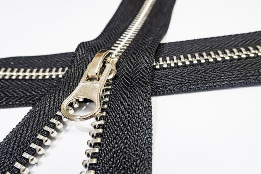 zipper on white background