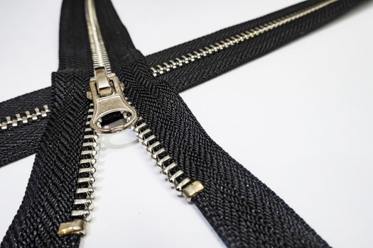 zipper on white background