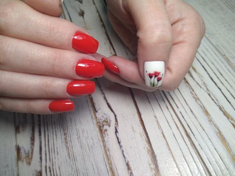 stylish design of manicure on long nails