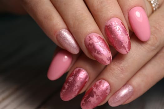 Fashion nails manicure on beautiful female hands