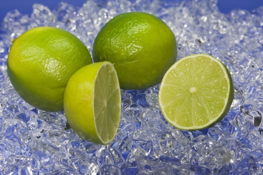 fresh lime on cold ice