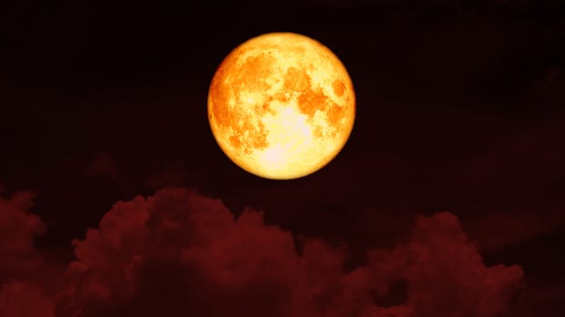 Super full strawberry blood moon and night red sky, Elements of this image furnished by NASA