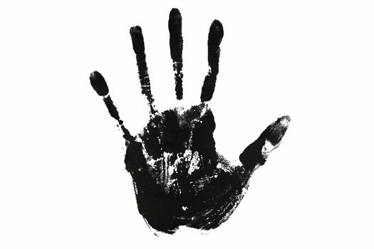 Handprint Abstract Ink  isolate on white background