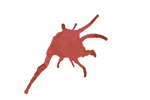 Red Water Color splash isolate on white background