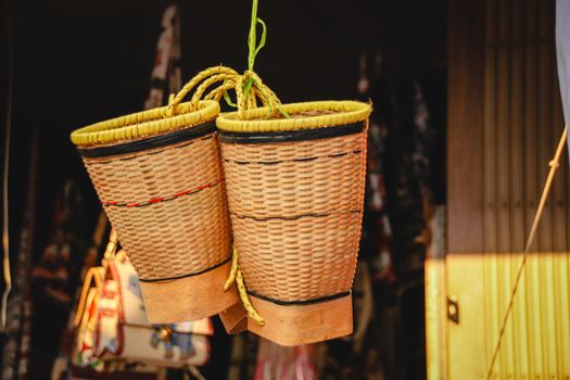 Eco-friendly hand woven bamboo basket