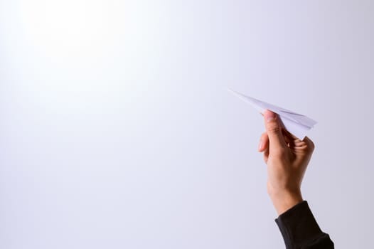 Folding paper rocket handle Against a white background