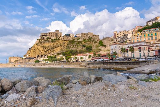 View of sea wharf in Pizzo town in Calabria, southern Italy