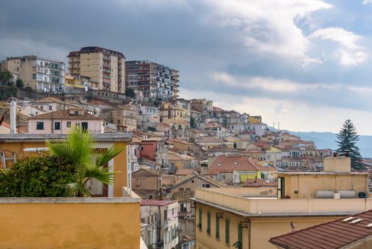 View of residential buildings in Pizzo just before the storm.