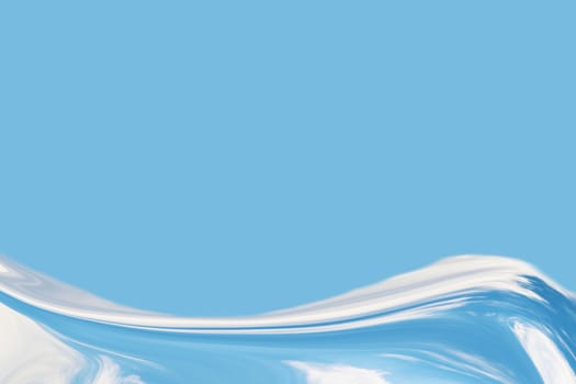 abstract blue wave ocean and white bubble on blue sky background