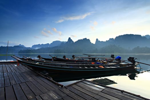 Scenic of Khao Sok national park, popular mainland national park destination in South Thailand