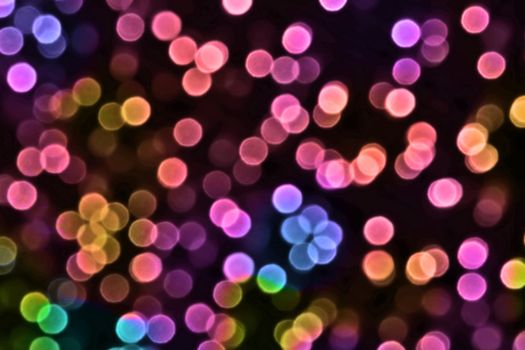 rainbow abstract of blur and bokeh colorful interior and light night garden background
