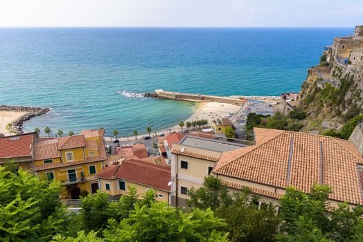 View of rooftops in Pizzo town, Calabria, Italy