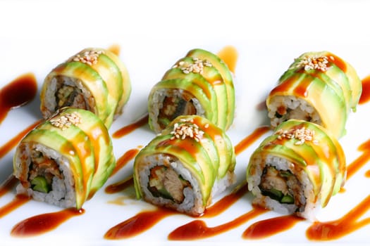 Dragon Roll Recipe - Sushi Roll Recipes very famous sushi recipe in Japan