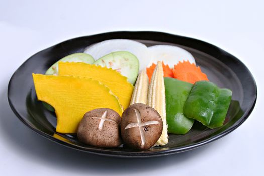 Fresh vegetables set background for a grilled barbecue