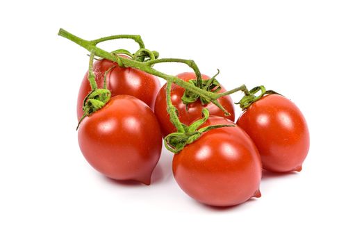 Bunch of cherry tomatoes isolated on white background