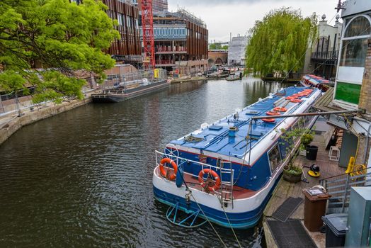 View of Regents Canal in Camden Town in London, UK