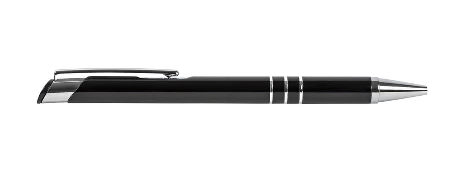Black ballpoint isolated on white background with clipping path