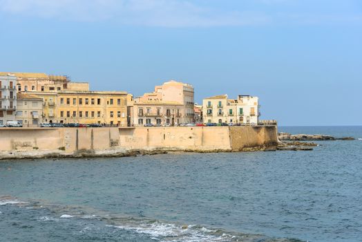 Waterfront of Ortygia Island in Syracuse, Sicily, Italy