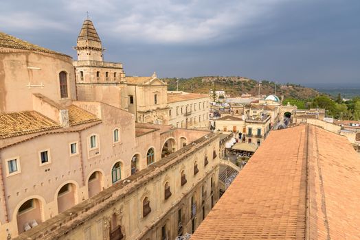 Aerial view of Noto town, Sicily, Italy