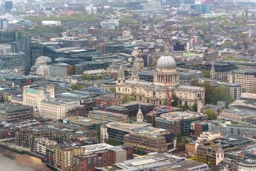 Aerial view of St Pauls Cathedral in London, UK