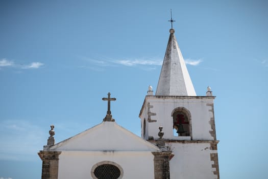 Architecture detail of St. Mary's Church (Santa Maria) in Obidos, Portugal