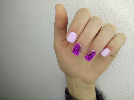 stylish design of manicure on long nails