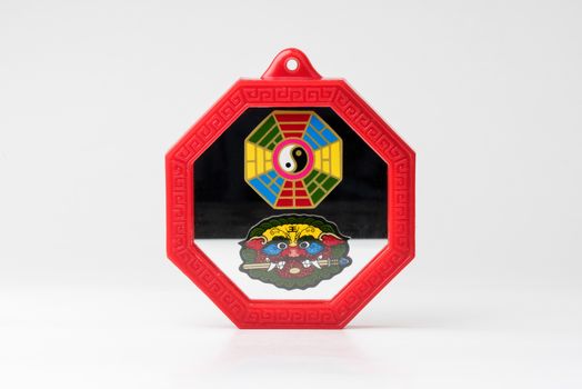Octagon mirror or Feng Shui Bagua Mirror, Chinese use to repel negative energy.