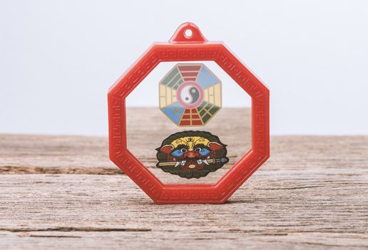Octagon mirror or Feng Shui Bagua Mirror, Chinese use to repel negative energy.