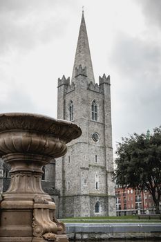 architectural detail of St Patrick's Cathedral, Dublin Ireland.