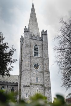 architectural detail of St Patrick's Cathedral, Dublin Ireland.