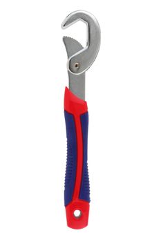 An adjustable wrench spanner on white with clipping path