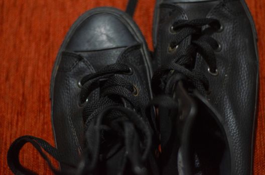 Old Black Leather Stylish Shoes, Vintage, Fashion