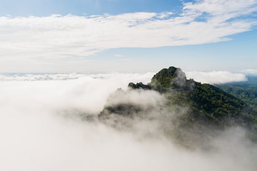 Beautiful landscape of mountain and mist.