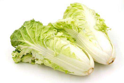 Chinese cabbage on a white background.