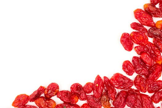 Dried Tomatoes on white background.