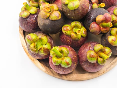 Mangosteen fruit on white background.Queen of Fruits