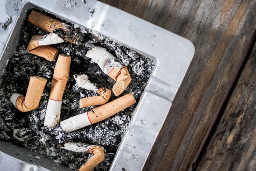 Smoked Cigarettes Butts in ashtray