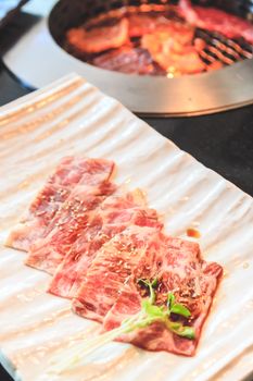 Beef slice for barbecue, Japanese food , Yakiniku
