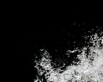Bubbles water isolated on black background