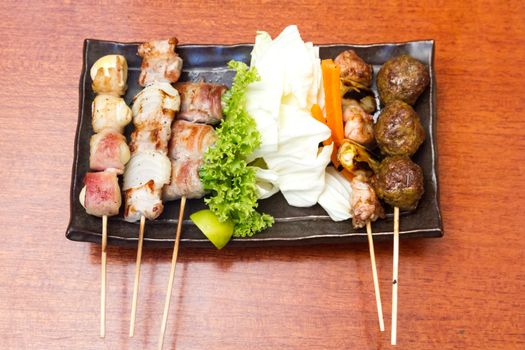 Japanese cuisine Grilled, Japanese skewered meat,Yakitori