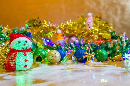 Christmas decoration on wooden table.