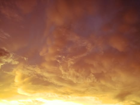 Sunset sky with dramatic clouds, Twilight sky in the evening after sunset.