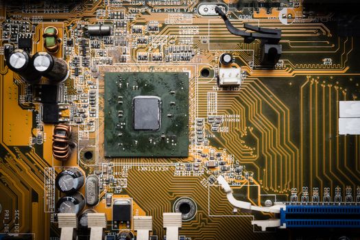 Computer circuit board, electronic technology background.