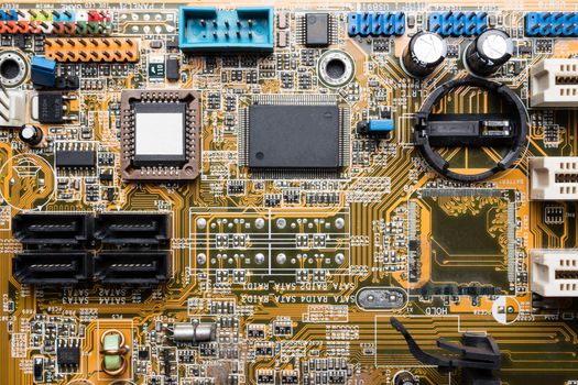 Computer circuit board, electronic technology background.