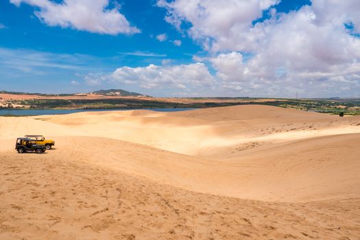 Yellow sand dunes in Mui Ne is a popular tourist destination of Vietnam