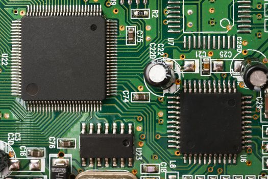 Computer circuit board, electronic technology background.